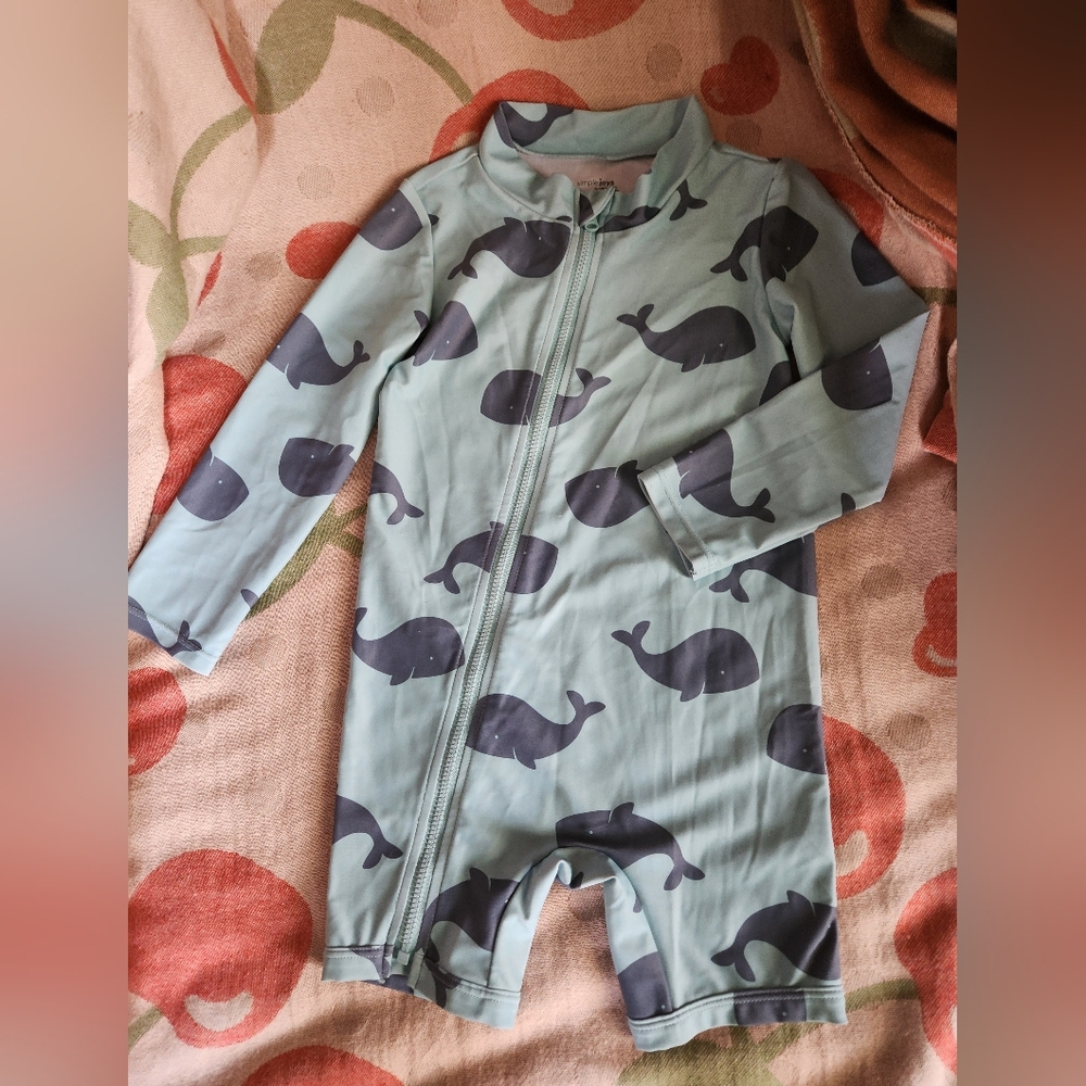 2/$30 Carter's Size 2 Whale Print Baby Swimsuit NEW
